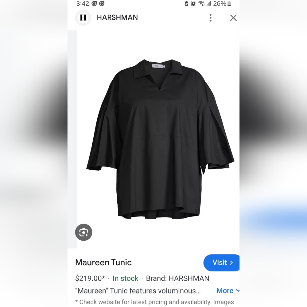 Harshman Black Maureen Tunic Shirt